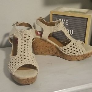 Jellypop "lily" crochet top wedges
